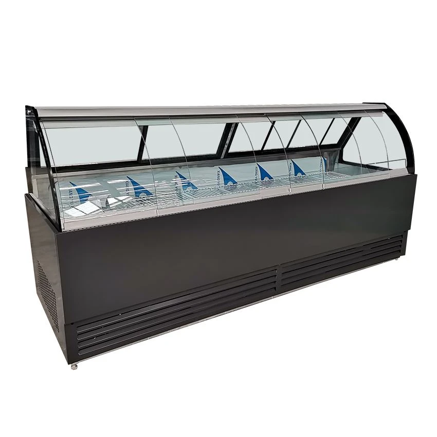 Direct Cooling Arc Glass Display Self Service Counter Direct Cooling Arc Glass Display Self Service Counter